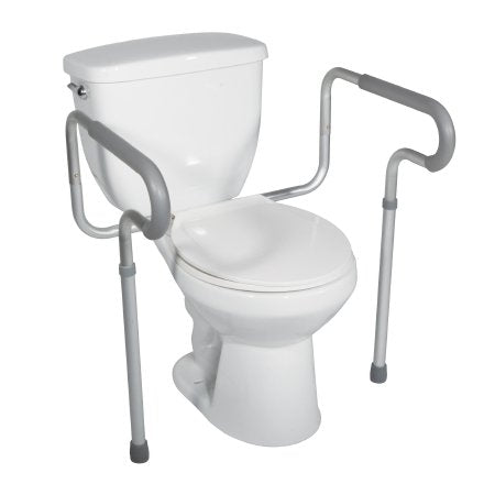 Drive Medical Toilet Safety Rail drive™ White / Gray Aluminum - Case of 4 - 12001-4-CS