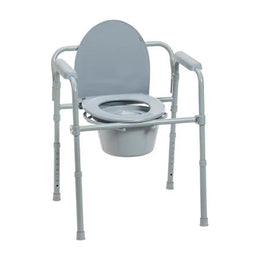 Drive Medical Commode Chair drive™ Fixed Arms Steel Frame Back Bar 13-1/2 Inch Seat Width 250 lbs. Weight Capacity - Each - 11148-1-EA