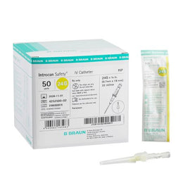 B. Braun Peripheral IV Catheter Introcan Safety® 24 Gauge 0.75 Inch Sliding Safety Needle - Each - 4252500-02-EA
