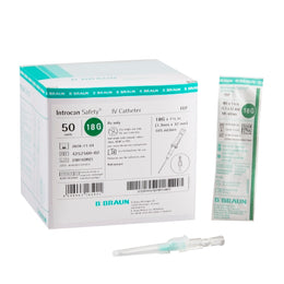B. Braun Peripheral IV Catheter Introcan Safety® 18 Gauge 1.25 Inch Sliding Safety Needle - Each - 4252560-02-EA