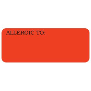 Tabbies Pre-Printed Label Allergy Alert Red Allergic To: Black Alert Label 7/8 X 2-1/4 Inch - Roll of 1 - UL808-RL