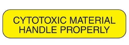 Health Care Logistics Pre-Printed Label Barkley® Warning Label Yellow Paper Cytotoxic Material Handle Properly Black Caution 3/8 X 1-5/8 Inch - Pack of 2 - 2373-PK