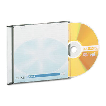 Maxell® DVD-R Recordable Disc, 4.7 GB, 16x, Jewel Case, Gold, 10/Pack - Pack of 1 - MAX-638004-PK