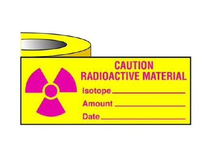 Shamrock Scientific Pre-Printed Label Warning Label Yellow Tape Warning Radioactive Red Biohazard 1 X 500 Inch - Roll of 1 - SRA-1-RL
