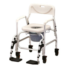 Nova Ortho-Med Commode / Shower Chair Nova Padded Fixed Arms 16 Inch Seat Width 250 lbs. Weight Capacity - Each - 8801-EA