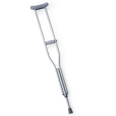 Medline Underarm Crutches Aluminum Frame Tall Adult 300 lbs. Weight Capacity Push Button Adjustment - Case of 8 - MDSV80534-CS