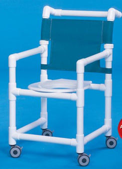 IPU Shower Chair Original Fixed Arms PVC Frame Mesh Backrest 17-1/4 Inch Seat Width 300 lbs. Weight Capacity - Each - SC9211-EA