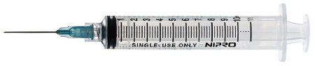 Nipro Medical Standard Hypodermic Syringe with Needle Nipro® 10 mL 1-1/2 Inch 21 Gauge NonSafety Regular Wall - Box of 100 - JD+10L2138-WEI-BX