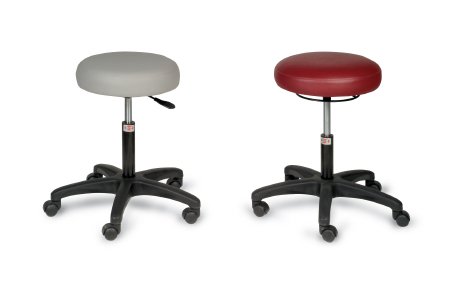 Hausmann Industries Exam Stool Economy Backless Pneumatic Height Adjustment / Hand Operated 5 Casters Forest Green - Each - 2153-V21-EA