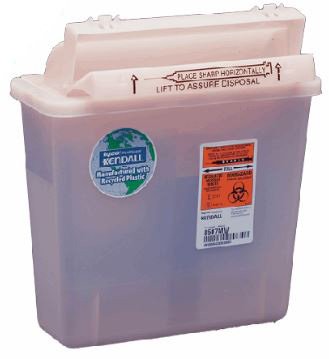 Cardinal Sharps Container Renewables™ In-Room™ Translucent Base 12-1/2 H X 5-1/2 D X 10-3/4 W Inch Horizontal Entry 1.25 Gallon - Case of 20 - 8507MW-CS