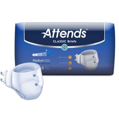 Attends Healthcare Products Unisex Adult Incontinence Brief Attends® Classic Medium Disposable Heavy Absorbency - Bag of 24 - BRB20-BG