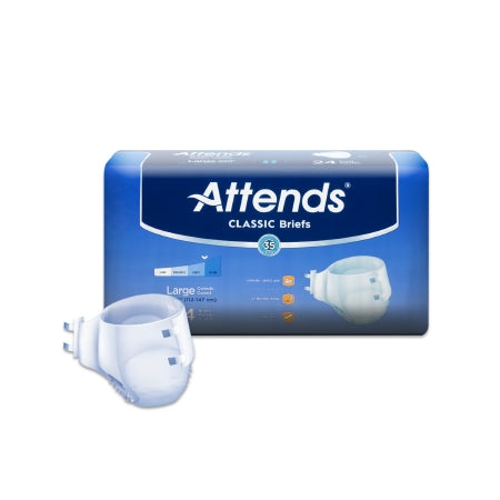 Attends Healthcare Products Unisex Adult Incontinence Brief Attends® Classic Large Disposable Heavy Absorbency - Bag of 24 - BRB30-BG