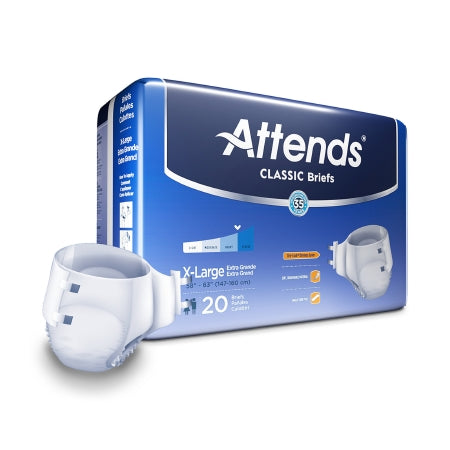Attends Healthcare Products Unisex Adult Incontinence Brief Attends® Classic X-Large Disposable Heavy Absorbency - Case of 60 - BRB40-CS