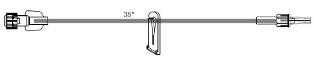 ICU Medical IV Extension Set Small Bore 36 Inch Tubing - Case of 50 - B1110-CS