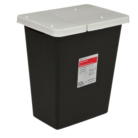 Cardinal RCRA Waste Container SharpSafety™ Black Base 17-3/4 H X 11 D X 15-1/2 W Inch Vertical Entry 8 Gallon - Each - 8607RC-EA