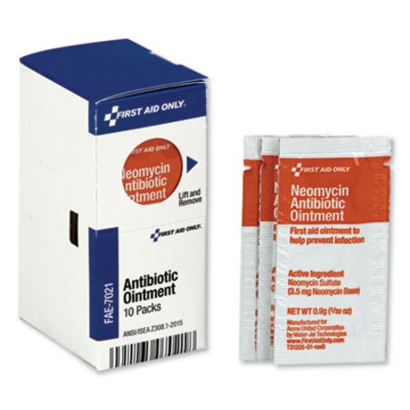First Aid Only™ SmartCompliance Antibiotic Ointment, 0.9 g Packet, 10/Box - Box of 1 - FAO-FAE7021-BX