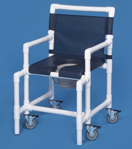 IPU Commode / Shower Chair ipu® Fixed Arms PVC Frame Mesh Backrest 24 Inch Seat Width 375 lbs. Weight Capacity - Each - SCC750 MS N-EA