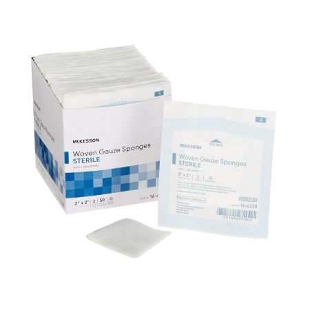 McKesson Gauze Sponge McKesson 2 X 2 Inch 2 per Pack Sterile 8-Ply Square - Case of 1500 - 16-4228-CS
