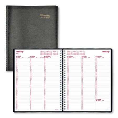 Brownline® Essential Collection Weekly Appointment Book in Columnar Format, 11 x 8.5, Black Cover, 12-Month (Jan to Dec): 2023 - Each - RED-CB950BLK-EA