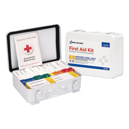 First Aid Only™ Unitized ANSI Compliant Class A Type III First Aid Kit for 25 People, 84 Pieces, Metal Case - CT/1 - FAO-90568-CT