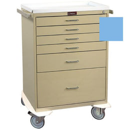 Harloff Treatment Cart Classic Line Steel 41.5 X 22 X 32 Inch Light Blue Four - 3 Inch, One -6 Inch, One - 12 Inch: 23 X 17 Inch - Each - 6450-EA