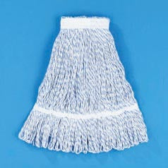 Lagasse Wet String Finish Mop Head Boardwalk® Looped-end Medium Blue / White Rayon / Polyester Reusable - Case of 12 - BWK542CT-CS
