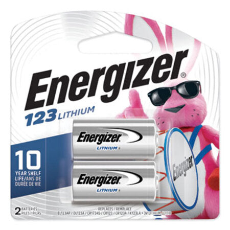 Energizer® 123 Lithium Photo Battery, 3 V, 2/Pack - Pack of 1 - EVE-EL123APB2-PK