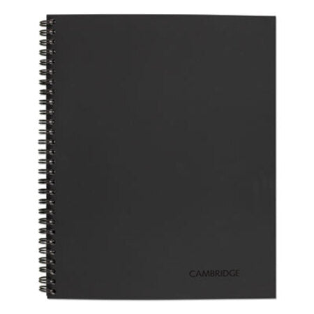 Cambridge® Wirebound Business Notebook, 1-Subject, Wide/Legal Rule, Black Linen Cover, (80) 11 x 8.5 Sheets - Each - MEA-06062-EA