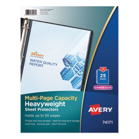 Avery® Multi-Page Top-Load Sheet Protectors, Heavy Gauge, Letter, Clear, 25/Pack - Pack of 1 - AVE-74171-PK