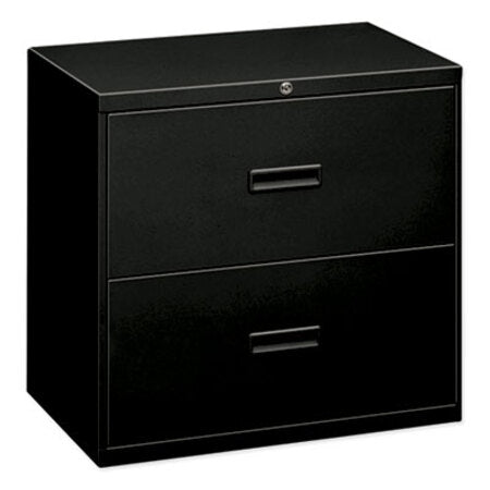 HON® 400 Series Lateral File, 2 Legal/Letter-Size File Drawers, Black, 30" x 18" x 28" - Each - BSX-432LP-EA