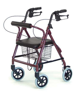 Graham-Field 4 Wheel Rollator Lumex® Walkabout Lite Burgundy Adjustable Height / Lightweight / Folding Aluminum Frame - Each - RJ4300R-EA
