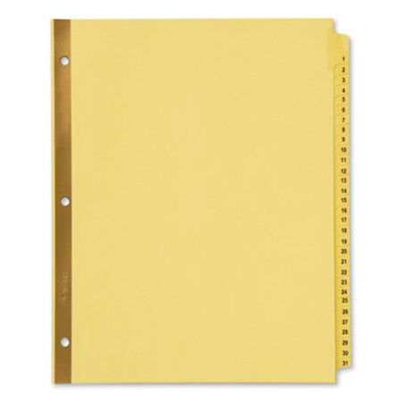 Avery® Preprinted Laminated Tab Dividers with Gold Reinforced Binding Edge, 31-Tab, 1 to 31, 11 x 8.5, Buff, 1 Set - ST/1 - AVE-11308-ST