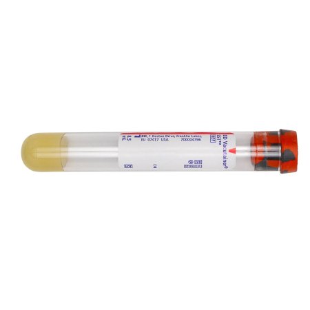Fisher Scientific BD Vacutainer® SST™ Venous Blood Collection Tube Serum Tube Clot Activator / Separator Gel Additive 16 X 100 mm 8.5 mL Red / Gray Mottled Conventional Closure Plastic Tube - Pack of 100 - 0268396-PK