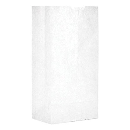 General Grocery Paper Bags, 30 lb Capacity, #4, 5" x 3.33" x 9.75", White, 500 Bags - BD/1 - BAG-GW4500-BD