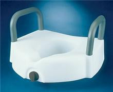 Alimed Raised Toilet Seat with Arms 4-3/4 Inch Height White 300 lbs. Weight Capacity - Each - 7350-EA
