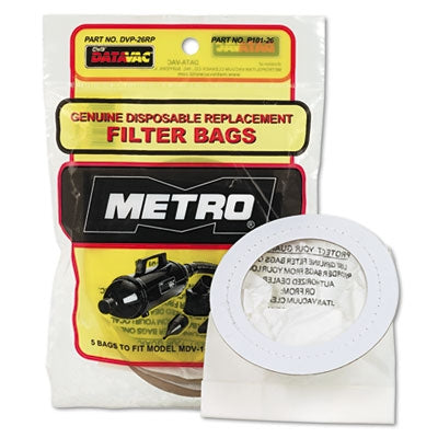 DataVac® Replacement Bags for Handheld Steel Vacuum/Blower, 5/Pack - Pack of 1 - MEV-DVP26RP-PK