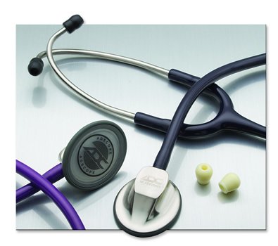 American Diagnostic Corp Classic Stethoscope Adscope® Black 1-Tube 22 Inch Tube Single Head Chestpiece - Each - 615BK-EA