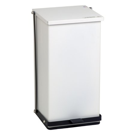 Detecto Scale Trash Can Detecto® 48 Quart Square White Baked Epoxy Steel Step On - Each - P-48-EA