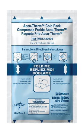 Medline Instant Cold Pack Accu-Therm™ General Purpose 5 X 7 Inch Plastic / Calcium Ammonium Nitrate / Water Disposable - Case of 16 - MDS138010-CS