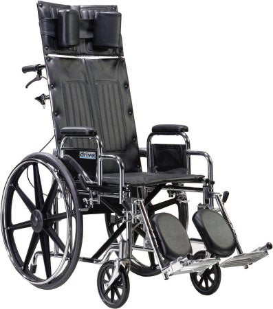 Drive Medical Reclining Wheelchair drive™ Sentra Dual Axle Desk Length Arm Swing-Away Elevating Legrest Black Upholstery 22 Inch Seat Width Adult 450 lbs. Weight Capacity - Each - STD22RBDDA-EA