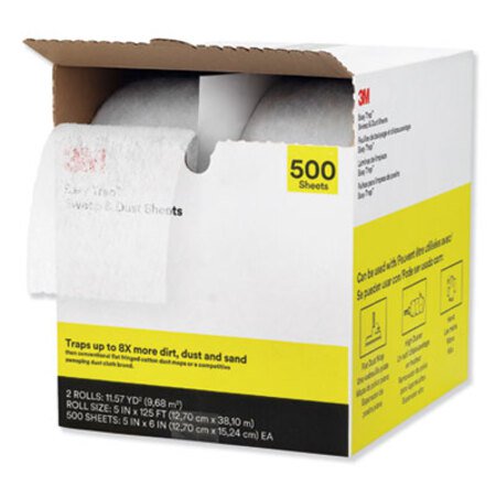 3M™ Easy Trap Duster, 5" x 125 ft, White, 250 Sheet/Roll, 2 Rolls/Carton - CT/1 - MMM-55655W-CT