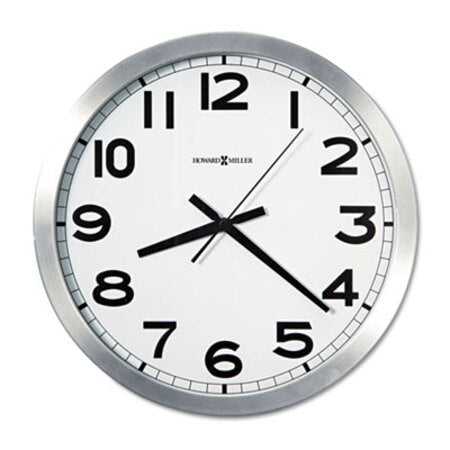 Howard Miller® Spokane Wall Clock, 15.75" Overall Diameter, Silver Case, 1 AA (sold separately) - Each - MIL-625450-EA