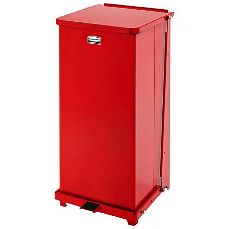 Lagasse Medical Waste Receptacle Rubbermaid® Defenders® 24 gal. Square Red Steel Step On - Each - RCPST24EPLRD-EA