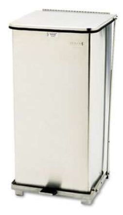 Lagasse Medical Waste Receptacle Rubbermaid® Defenders® 24 gal. Square Stainless Steel Steel Step On - Each - RCPST24SSPL-EA
