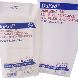 Gentell Abdominal Pad DuPad® 8 X 10 Inch 1 per Pack Sterile 1-Ply Rectangle - Box of 25 - 87810-BX