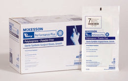McKesson Surgical Glove McKesson Perry® Performance Plus Size 9 Sterile Polyisoprene Standard Cuff Length Smooth Green Chemo Tested - Case of 160 - 20-2090-CS
