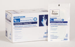 McKesson Surgical Glove McKesson Perry® Performance Plus Size 9 Sterile Polyisoprene Standard Cuff Length Smooth Green Chemo Tested - Box of 40 - 20-2090-BX