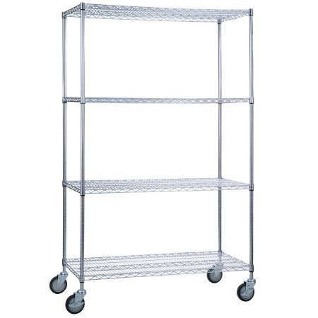 R & B Wire Products Heavy Duty Linen Cart 4 Shelves 500 lbs. Weight Capacity Wire 5 Inch Casters, 2 Locking - Each - LC183672-EA