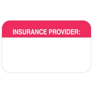 Tabbies Pre-Printed Label Advisory Label Red / White Insurance Provider White Patient Information 7/8 X 1-1/2 Inch - Roll of 1 - MAP1110-RL