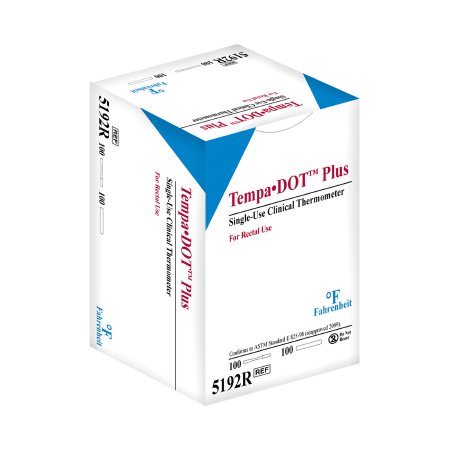 Medical Indicators Disposable Rectal Thermometer with Sheath Tempa·DOT™ Plus 96 to 104 °F Color Dots Display - Case of 1600 - 5192R-CS